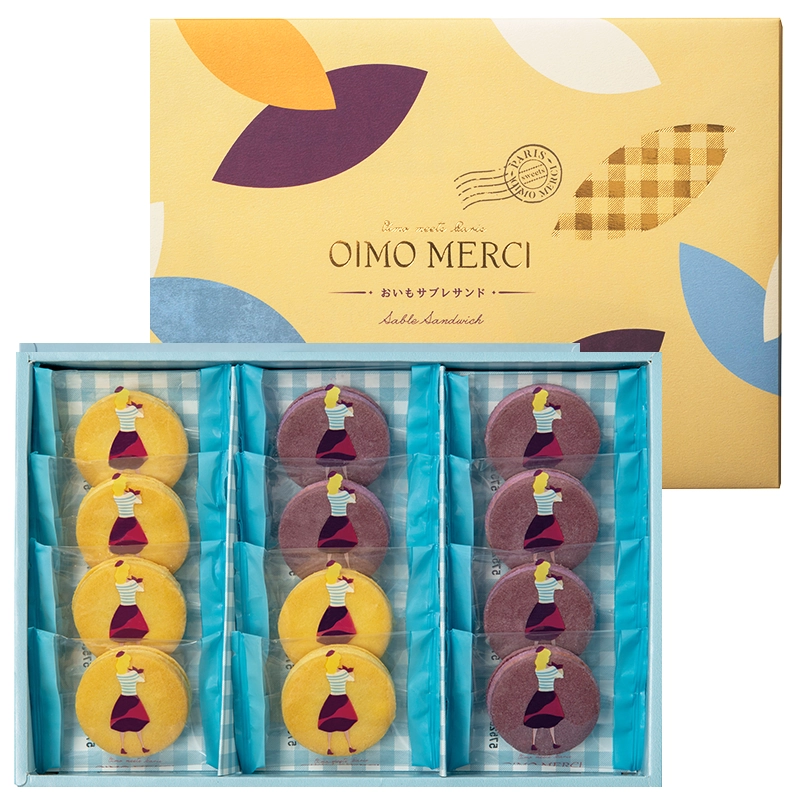 OIMO MERCI おいもサブレサンドの新パッケージと個包装